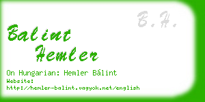 balint hemler business card
